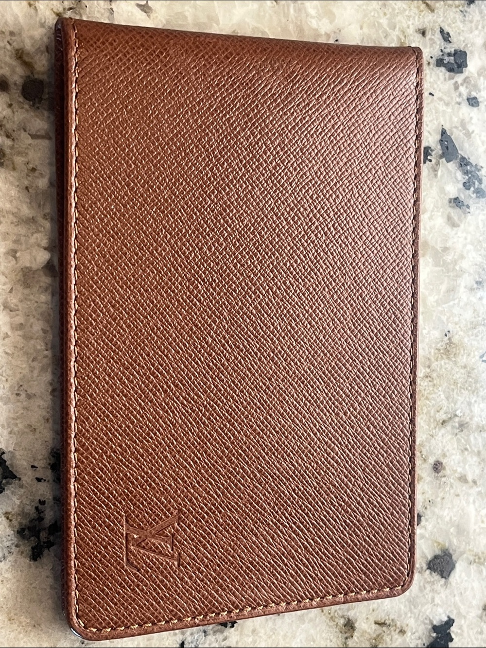 Louis Vuitton Brown Textured Leather Card & Key Sleeve
